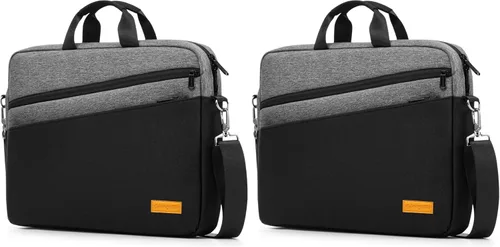 Miniatura 9 de bagasin Bolsa de hombro para computadora portátil de 15, 15.6 y 16 pulgadas, maletín de tela repelente al agua, ligero toploader, casual de negocios