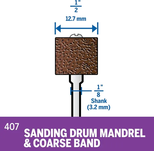 Miniatura 2 de Dremel Tambor de lijado 407 banda de lijado de grano 60 de para uso con herramientas rotativas