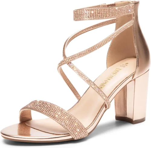 Miniatura 34 de DREAM PAIRS - Sandalias de tacón grueso y bajo para mujer
