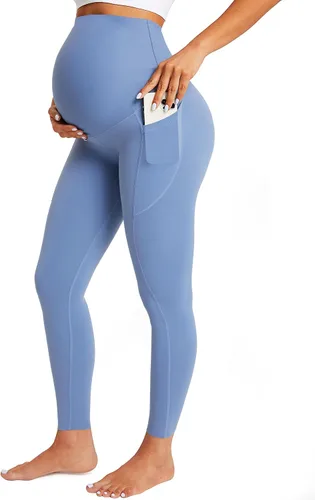 BONVIGOR Leggings de maternidad sobre el vientre, leggings de embarazo con bolsillos, ropa deportiva para entrenamiento, pantalones de yoga