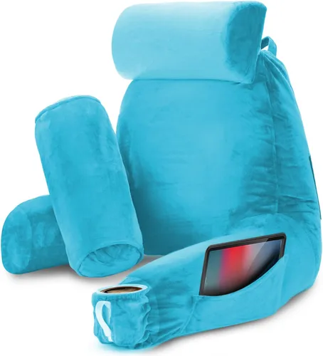 Miniatura 14 de Nestl Almohada de lectura para niños y adolescentes con espuma viscoelástica triturada, almohadas de respaldo para leer, ver y jugar, uso