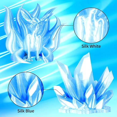 Miniatura 23 de Bblife - Filamento PLA multicolor de arcoíris, brillante, cambia rápidamente de color y tiene un efecto sedoso, material para impresión 3D, 2.2