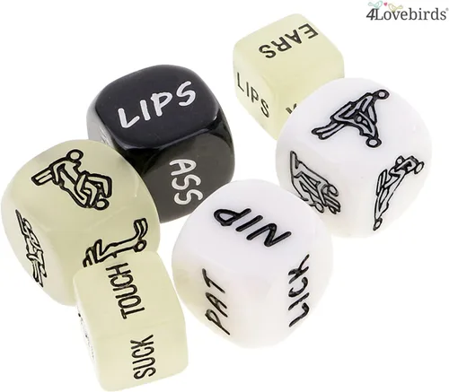 Miniatura 3 de 4Lovebirds - Juegos de dados sexuales, dados con posiciones sexuales, diversión en el dormitorio, dados traviesos sexuales para parejas, juego de 6