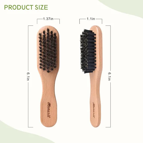 Miniatura 5 de Cepillo de pelo de tamaño de viaje, cepillo de pelo pequeño con control de bordes de madera para evitar el encrespamiento y suavizar los vuelos