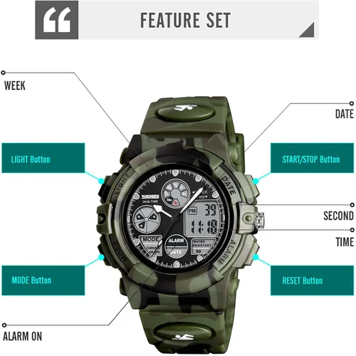 Miniatura 6 de Kids Digital Sport Watch Boys Girls Waterproof Sports Outdoor Watches Children Casual Electronic Analog Quartz Wrist Watches with Alarm Stopwatch
