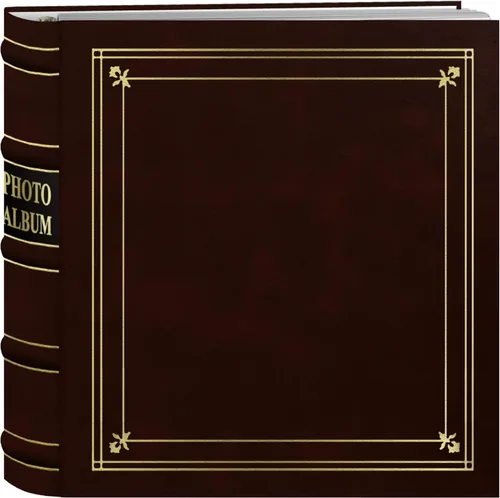 Pioneer Photo Albums Álbum de fotos de 200 bolsillos encuadernado en anillo burdeos con detalles dorados para impresiones de 4 x 6 pulgadas