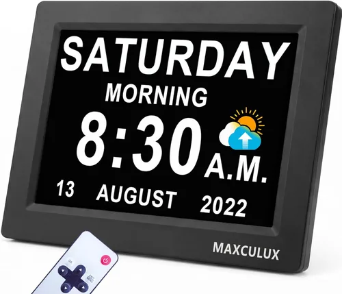 Miniatura 8 de 【Actualizado】Reloj digital grande de 11.5 pulgadas con día y fecha de conversación por voz para personas mayores, 19 alarmas y recordatorios
