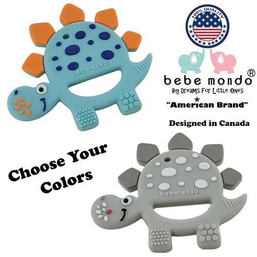 Miniatura 2 de Bebe Mondo Juguetes de dentición de dinosaurio para bebés de 3 a 6 a 12 meses, mordedores para bebés de 0 a 3 a 6 a 12 meses para aliviar
