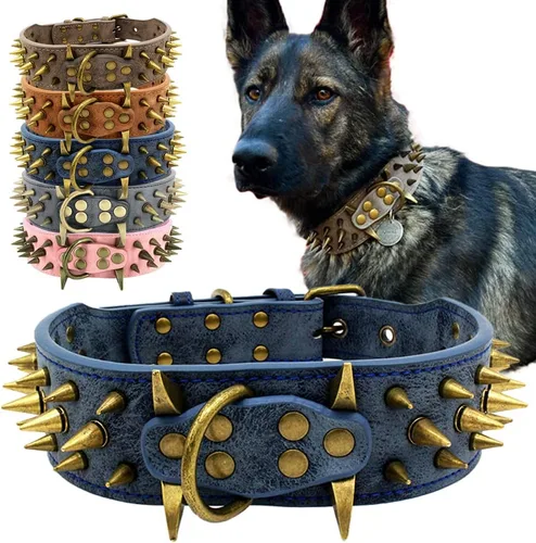 Miniatura 10 de The Mighty Collar Grande con Pinchos y Tachuelas para Perro - Protege el Cuello de tu Perro de Mordeduras, Duradero y Elegante, para Perros Grandes