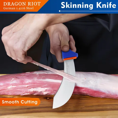 Miniatura 2 de DRAGON RIOT Cuchillo de desollar de 6 pulgadas, cuchillo de carnicero de carne para carne de res y procesamiento, cuchillo de cocina de acero
