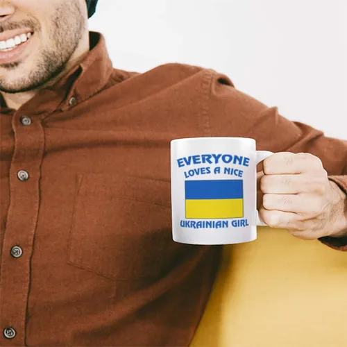 Miniatura 4 de Speedy Pros Taza de té de café con texto en inglés «Everyone Loves A Nice Ukrainian Girl» Ucrania Ukrainians Coffee Tea Cup Holiday Christmas