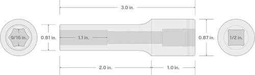 Miniatura 6 de TEKTON Dado de 6 puntos de 1/2 pulgada de impulso x 9/16 pulgadas de profundidad SHD23014