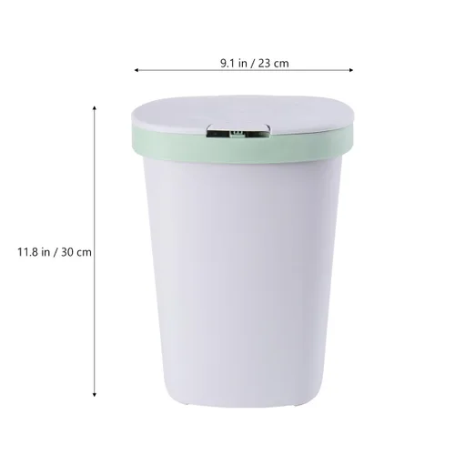 Miniatura 8 de Cubo de basura de gran capacidad con botón pulsador con tapa, contenedor silencioso para cocina, sala de estar, baño, elegante diseño cuadrado