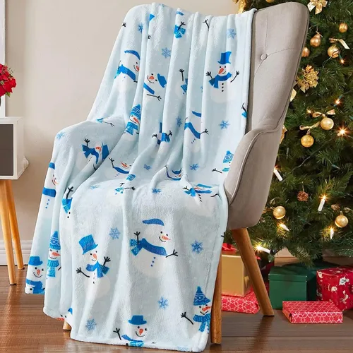 Miniatura 36 de Manta de Forro Polar para las Fiestas Navideñas: Corona Tradicional de Decoración del Hogar con Saludos Cheers Merry Peace Joy sobre Fondo Beige