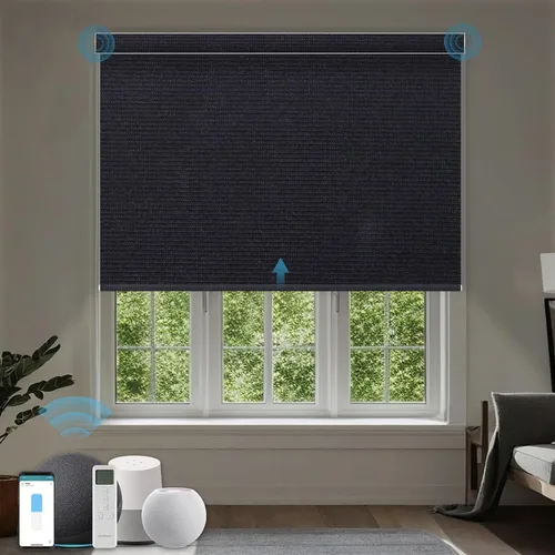 Miniatura 38 de Persiana Motorizada, Compatible con Homekit Thread-Enabled, Persianas Inteligentes 100% Opacas con Control Remoto, Persiana Enrollable Eléctrica