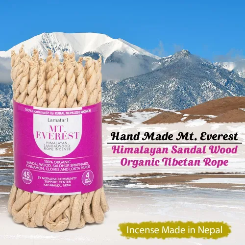 Miniatura 2 de Incienso de cuerda tibetana orgánica de madera del Himalaya hecha a mano en Nepal (cada paquete contiene APPR. 45 en cuerdas)