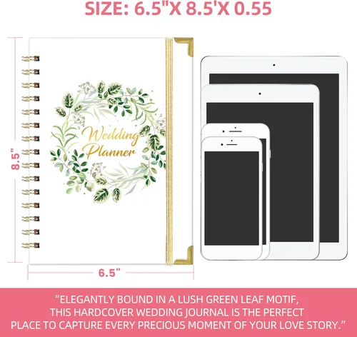 Miniatura 7 de Artan - Agenda de boda y organizador – Planificadores de boda, planificador de boda para novia con 5 secciones con pestañas, 6.5 x 8.5 pulgadas
