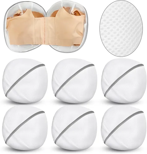 Miniatura 13 de Shappy 6 piezas de bolsas de malla para lavar brasieres para lavandería, bolsas de lavado de lencería y ropa interior con cremallera para mujeres