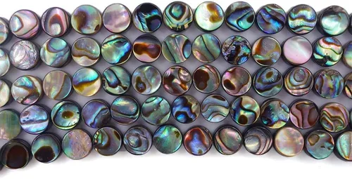 0.236 in Natural Abulón Shell Moneda Plana Cuentas Strand 16 Pulgadas Joyería Hacer Perlas