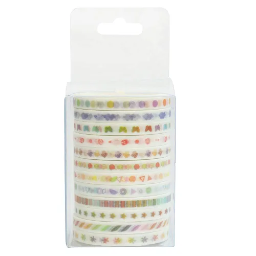 Miniatura 3 de Juego de cinta washi básica delgada 12 rollos de cintas decorativas de 5 mm de ancho para álbum de recortes, manualidades, proyectos de arte
