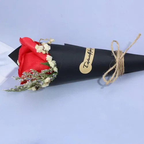 Miniatura 5 de ONLYKXY 50 piezas de papel de estraza retro de papel kraft seco caja de embalaje de regalo tarjeta cono creativo bricolaje pétalos de boda pequeño