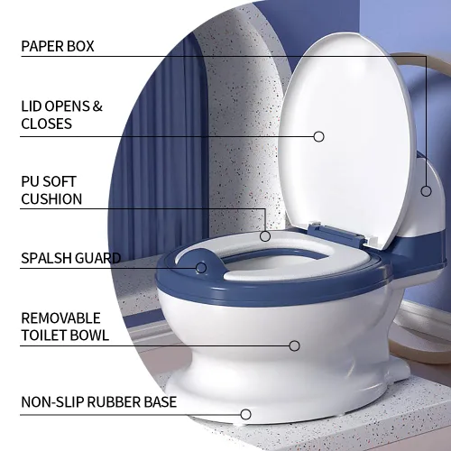 Miniatura 2 de Inodoro de entrenamiento para ir al baño, asiento de entrenamiento realista para ir al baño, silla de orinal para niños pequeños con asiento suave