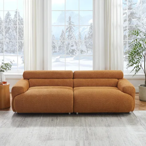 VANOMi Sofá Loveseat Boucle Cloud de 89", Cómodo Sofá Boucle Tapizado de Asiento Profundo, Sofá Moderno de Mediados de Siglo para Sala de Estar,