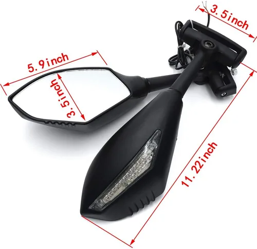 Miniatura 4 de Para CBR600 CBR900/929/954 Suzuki GSXR 600/750 BANDIT SV1000S Katana 600 motocicleta lente transparente mate LED señal de giro espejo integrado