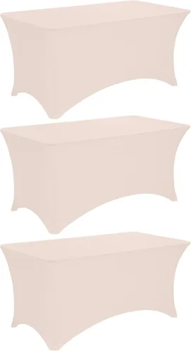 Miniatura 10 de Paquete de 2 manteles rectangulares de elastano de 6 pies, lavables, resistentes a las arrugas, para mesas plegables, bodas, fiestas, cumpleaños