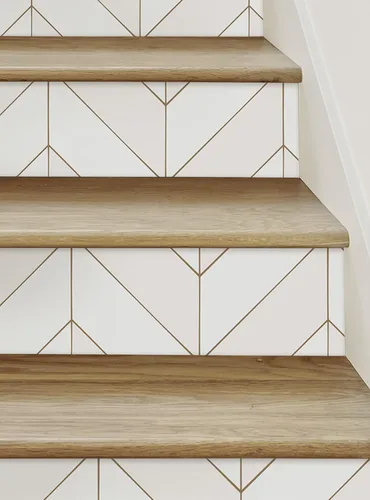 Miniatura 2 de Simple Shapes Gold Lines - Tira elevadora de pelar y pegar para escaleras