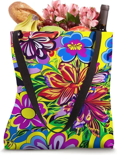 Miniatura 4 de Retro Flower Hippie Daisy 60s 70s Aesthetic Flowery Tote Bag