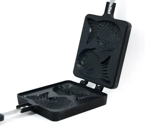 Miniatura 5 de CookKing - Panquequera con forma de pez Taiyaki japonés, normal, Negro