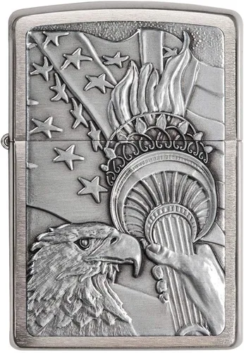 Miniatura 2 de Zippo Encendedor de bolsillo Eagles Dare - Encendedores recargables con tapa abatible a prueba de viento - Encendedores de bolsillo con diseño Cromo
