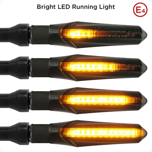 Miniatura 2 de evermotor Luces intermitentes para motocicleta, indicadores de luz de funcionamiento, 4 piezas, universal, mini LED, E-MARK, luces direccionales