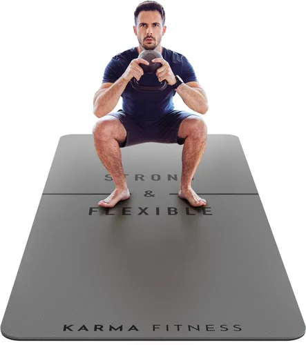 Esterilla de yoga grande – Esterilla de entrenamiento extra gruesa de 0.394 in (72 x 32 pulgadas) – Alfombrilla antideslizante de TPE para mujeres y