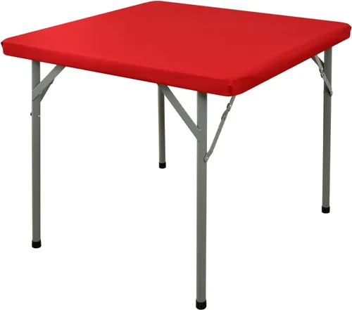 Miniatura 18 de Mantel Cuadrado Elástico Ajustable, Cubierta de Mesa de Poliéster Resistente al Viento, Mantel Resistente a Rayones y Lavable para Mesas Plegables