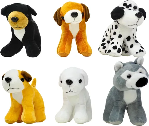 Miniatura 5 de 4E's Novelty Animales de peluche (paquete de 12) cachorros de peluche surtidos – 5 pulgadas, pequeños animales de peluche, 6 diseños – para regalos