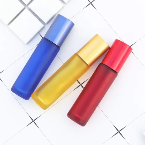 Miniatura 4 de 8 botellas de vidrio grueso esmerilado de 0.3 fl oz (1/3 oz) de alta calidad, frascos de tubo para aceites esenciales, aromaterapia, perfumes