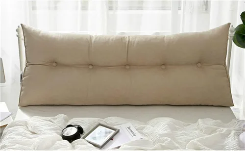 Miniatura 6 de Cojín de almohada triangular copetudo para respaldo, funda extraíble, almohada de lectura, cojín de lectura para cabecero grande para cama, sofá