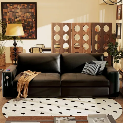 Miniatura 18 de Hanherry - Sofá para sala de estar, sofá moderno y cómodo con cojín de asiento de firmeza media, funda extraíble, apoyabrazos anchos, puerto Gris