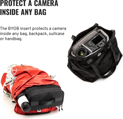 Miniatura 3 de Tenba BYOB 7 para cámara fotográfica, inserto - Convierte cualquier bolsa en una bolsa para cámaras DSLR y sin espejo y lentes – Negro (636-626)