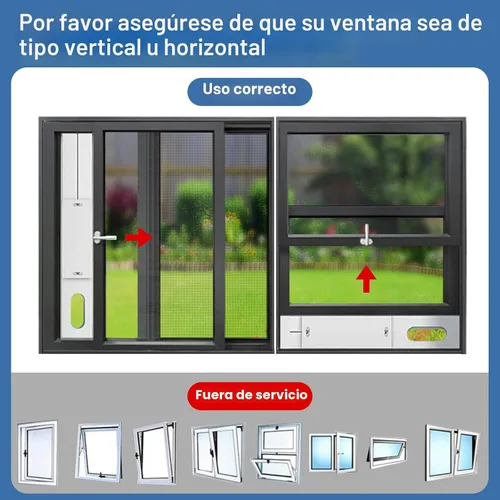 Miniatura 7 de Kit de ventilación portátil de ventana de CA, kit de ventana deslizante vertical/horizontal ajustable para unidad de CA, sello de ventana de CA
