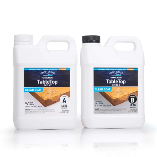 TotalBoat kit de galón de revestimiento de resina Epoxy, parte superior de la mesa y parte superior de la barra, claro