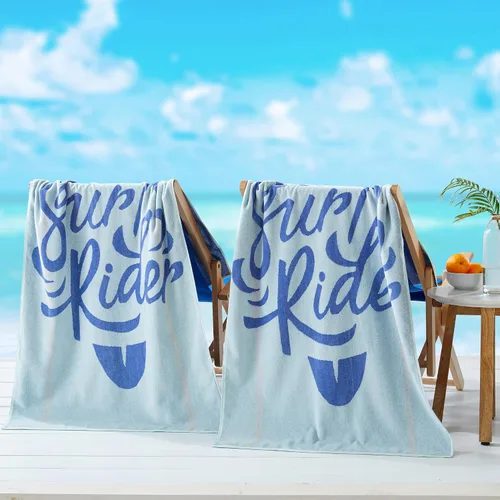 Miniatura 8 de Great Bay Home Toallas de Playa 100% Algodón Paquete de 2 Toallas de Piscina de 30 x 60" Azul Marino para Adultos y Niños Toallas Absorbentes