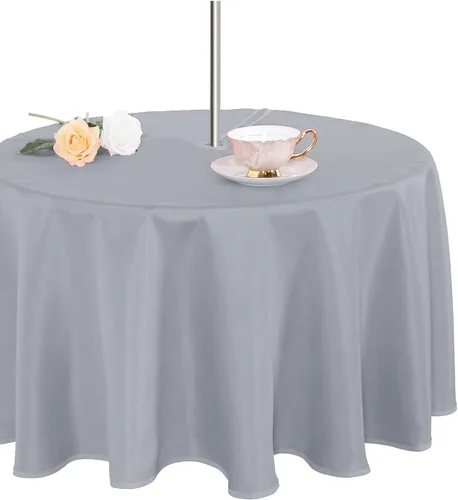Miniatura 27 de Fitable Cubierta de Mesa Ovalada Oblonga para Exteriores e Interiores - Mantel Lavable Impermeable Sin Arrugas con Cremallera y Orificio para Beige