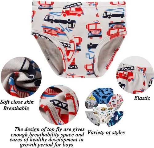 Miniatura 2 de Boboking - Calzoncillos 100% de algodón, para niños pequeños, ropa interior suave, con diseño de dinosaurios y de camiones