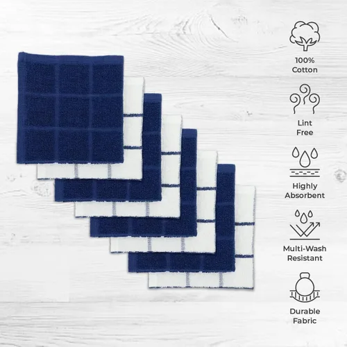Miniatura 2 de Paño de cocina y toalla de 100 % algodón, paquete de 6, toallas de cocina súper suaves y absorbentes, perfectas para limpieza de cocina y lavado