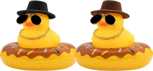 Miniatura 10 de wonuu 2 adornos de pato para salpicadero de automóvil, adornos de goma para decoración de tablero de automóvil, accesorios de decoración con mini