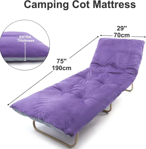 Miniatura 3 de Folding Camping Cot Pad - Portable & Comfortable Outdoor Sleeping Mat with Elastic Strap, Lightweight Waterproof Bottom Mattress Pad