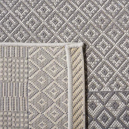 Miniatura 29 de SAFAVIEH Alfombra lavable para exteriores, colección Courtyard de 2.3 x 6.7 pies, beige y azul aguamarina, no desprende pelusa y es fácil